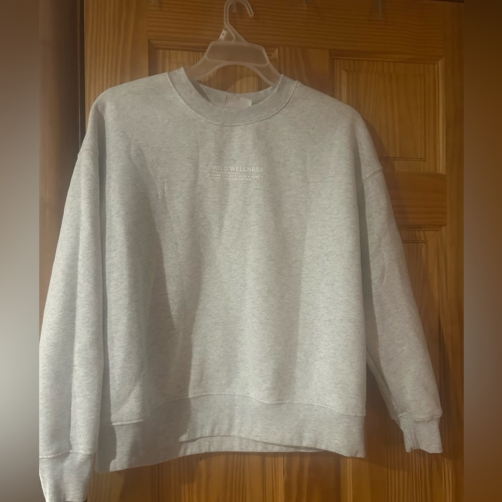 Willow Wellness Light Gray Crewneck Sweater